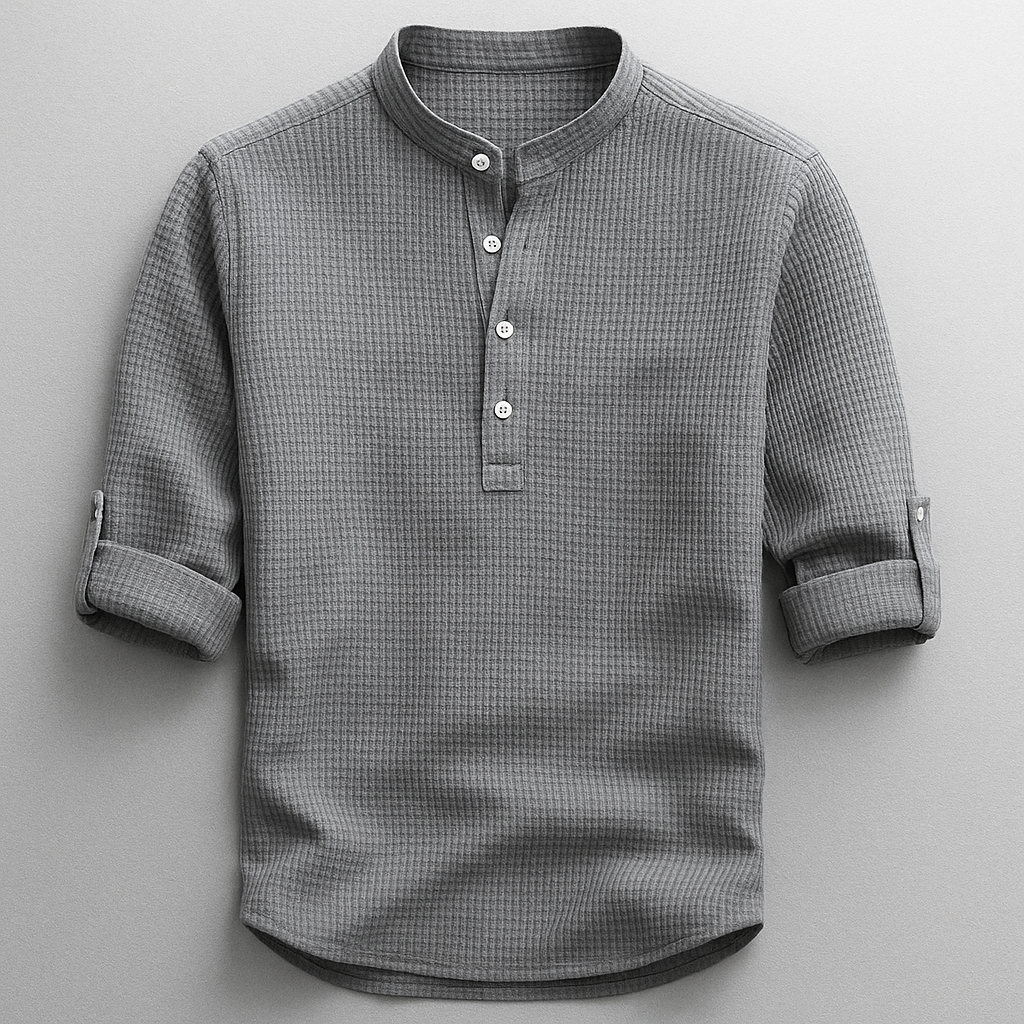 T-shirt herre | Langærmet model med knaplukning