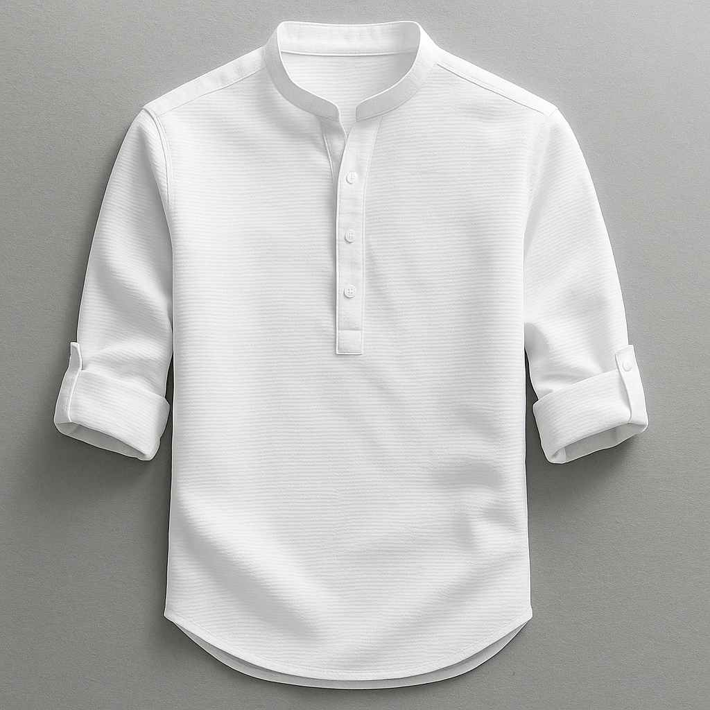 T-shirt herre | Langærmet model med knaplukning
