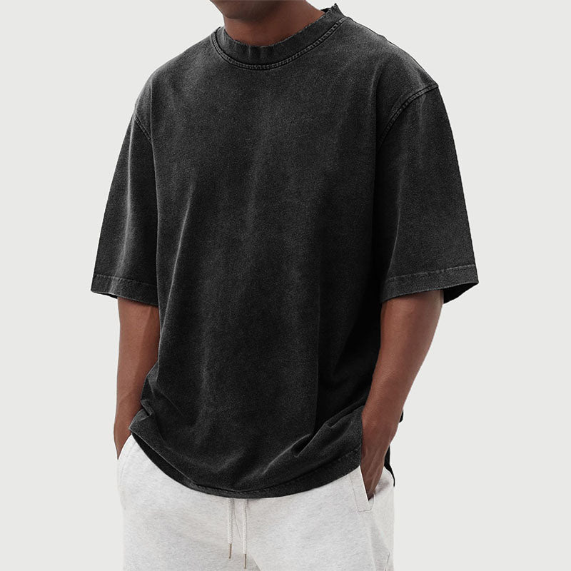 T-shirt herre | Oversized bomuld t-shirt med washed look