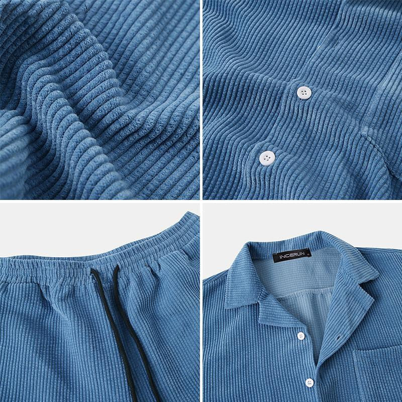 T-shirt pour homme | Ensemble d'été composé d'une chemise à manches courtes et d'un short