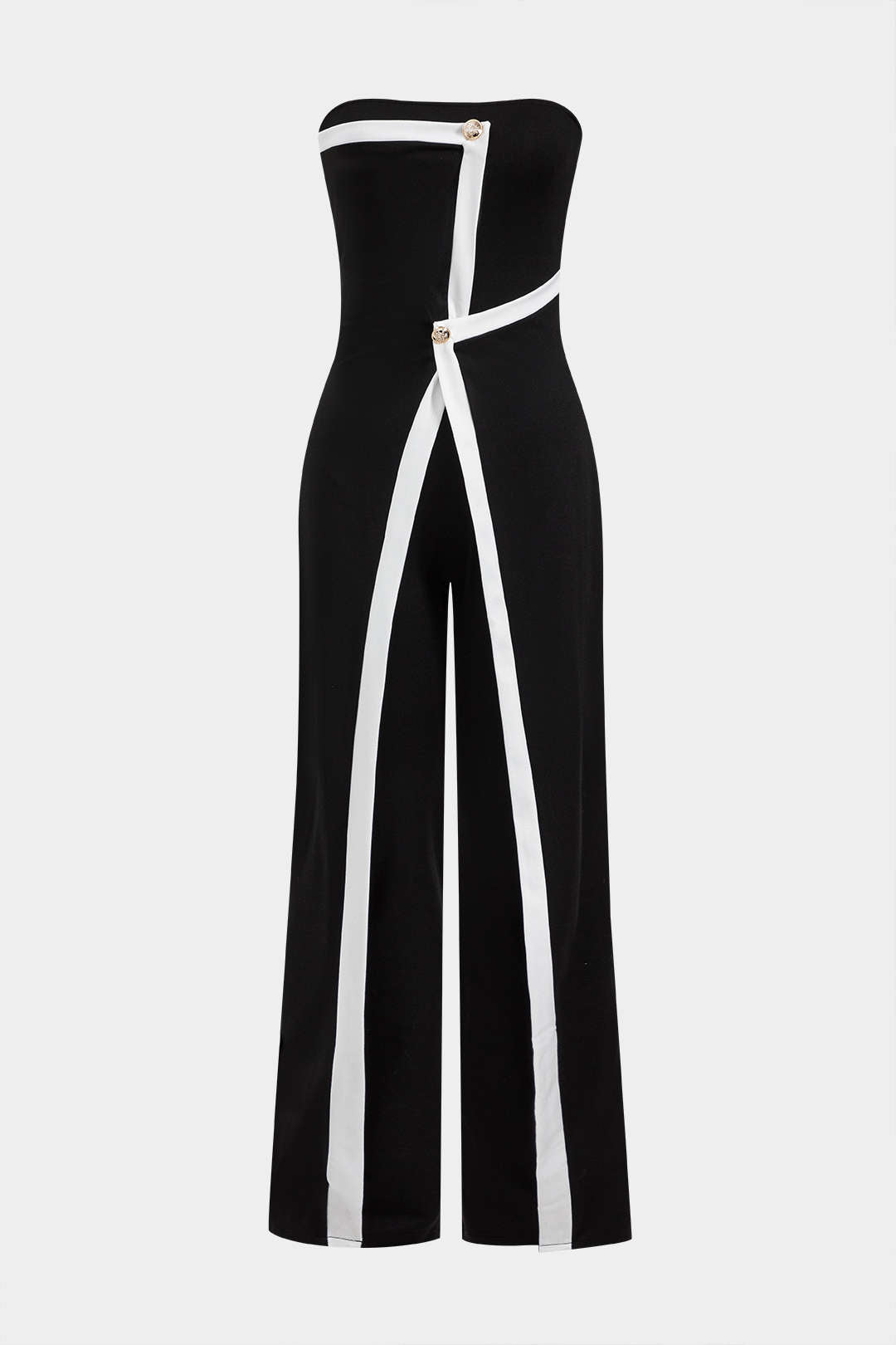 Elegant ærmeløs jumpsuit med høj talje og flatterende pasform