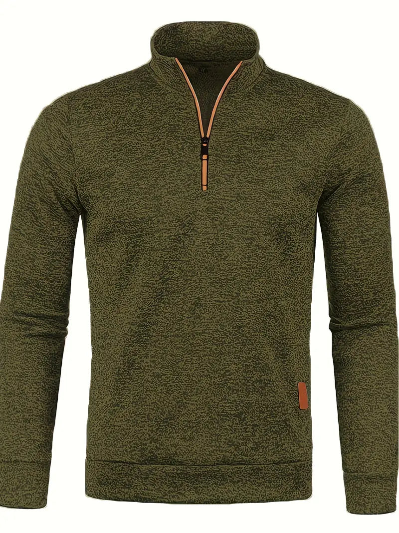 Herre trøje | Half zip sweater i varm strik