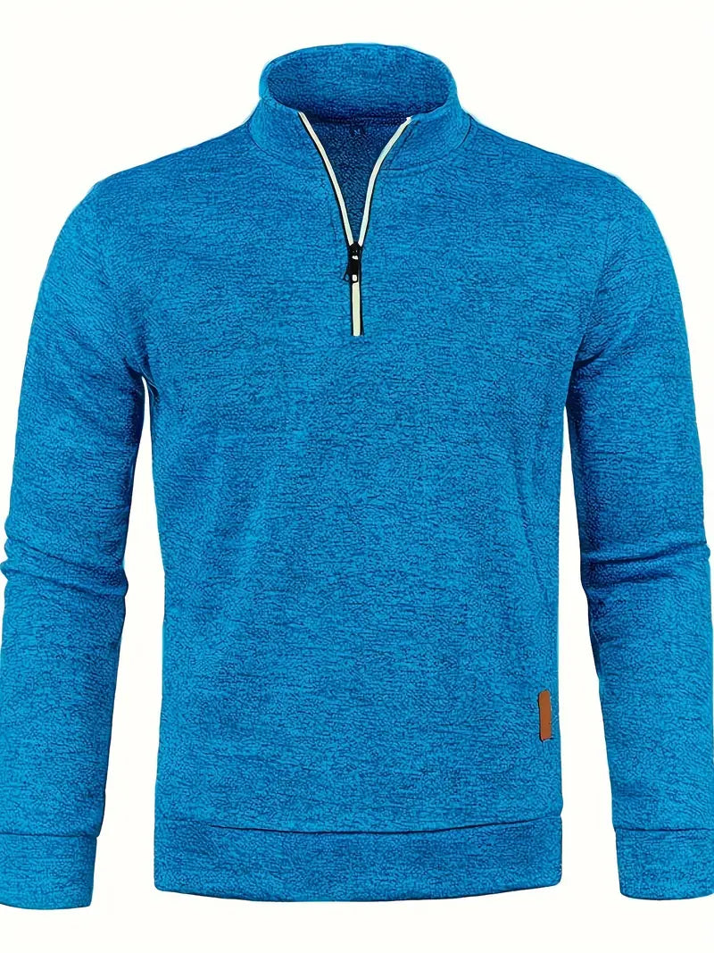 Herre trøje | Half zip sweater i varm strik