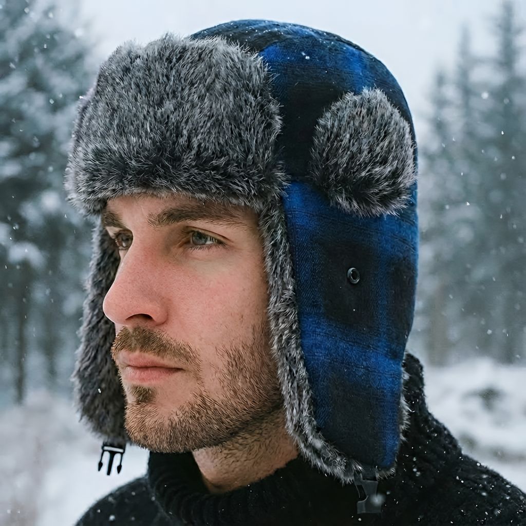 Herre trapper vinterhat | Varm hue med faux pels og øreklapper