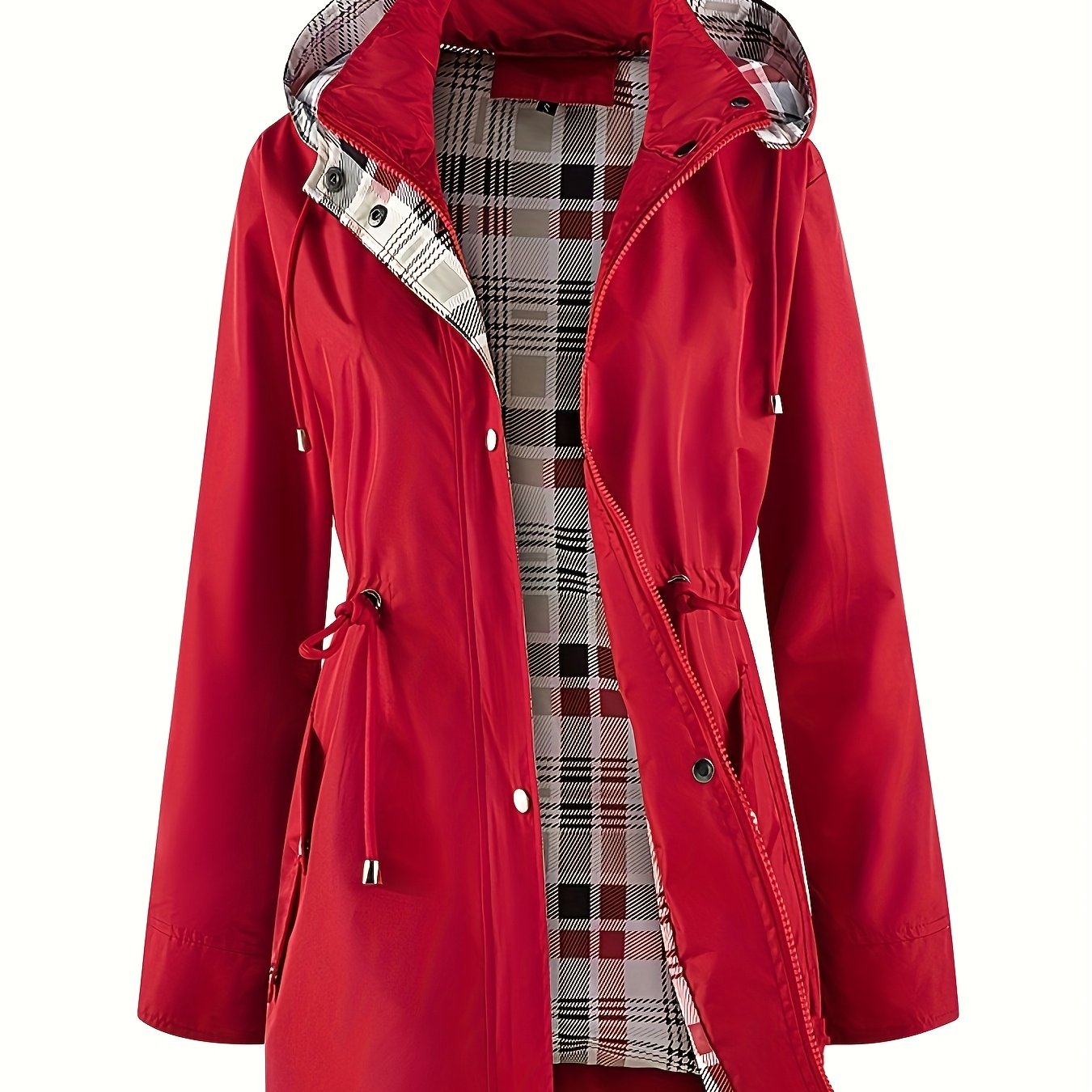 Dame jakke | Parka med hætte og justerbar talje