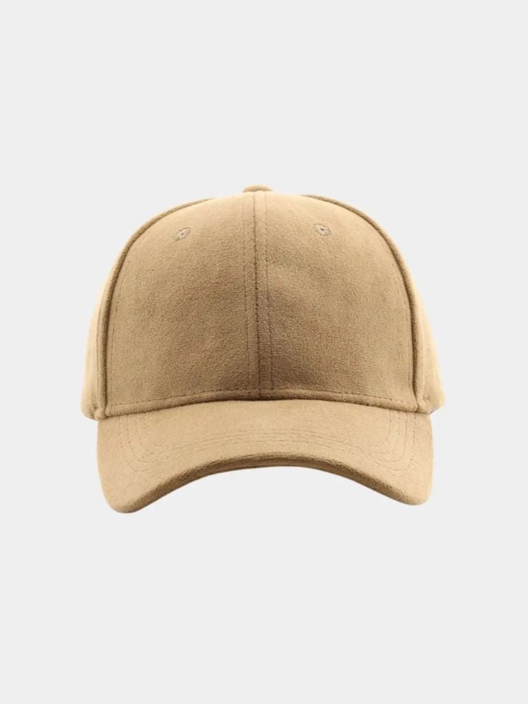Elegant ensfarvet cap i blødt tekstil – justerbar pasform