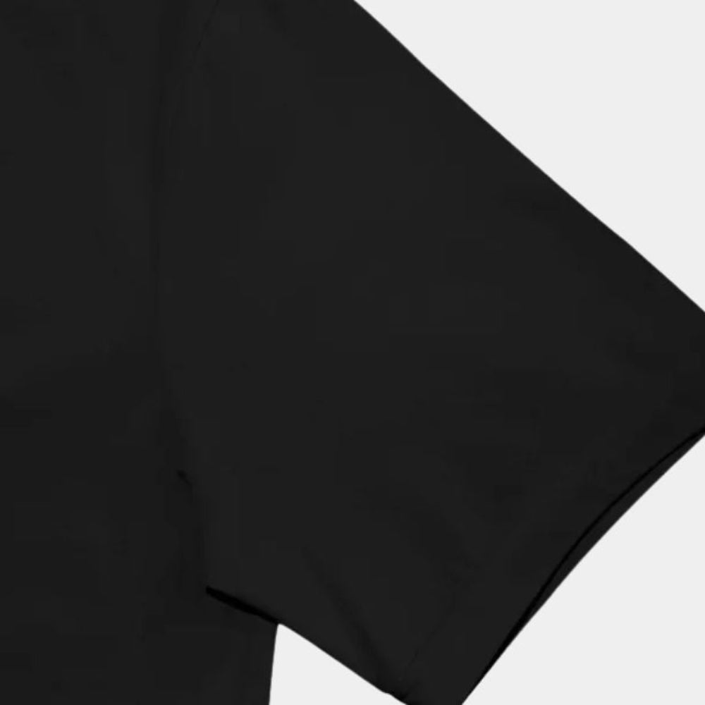 Ensfarvet kortærmet T-shirt med høj hals til mænd