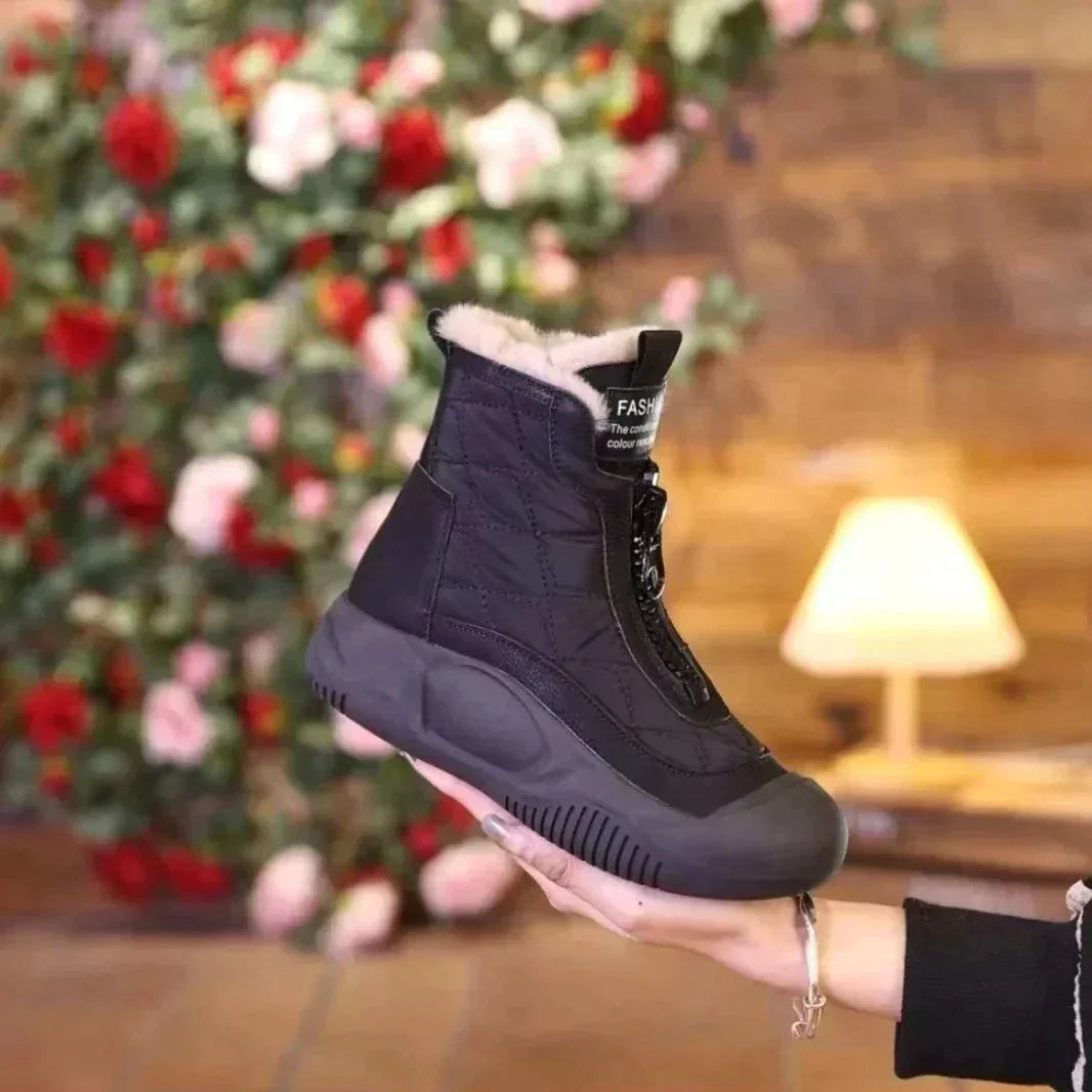 Dame støvler | Vinterstøvler med foer og quiltet design